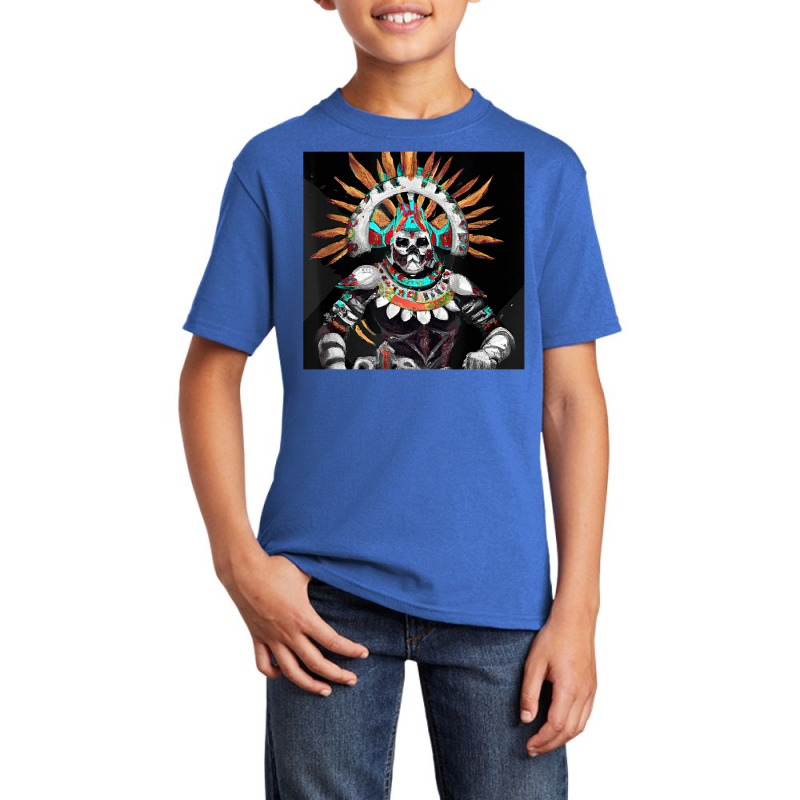 Dia De Los Muertos Aztec Warrior Calavera Mayan Mythology Basic Youth T-shirt by DanaMarieDeLosSantos | Artistshot