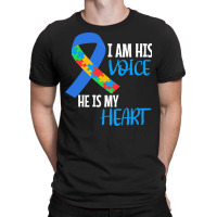 Autism Awareness T  Shirt Autism Awareness I Am His Voice He Is My Hea T-shirt | Artistshot