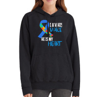 Autism Awareness T  Shirt Autism Awareness I Am His Voice He Is My Hea Vintage Hoodie | Artistshot