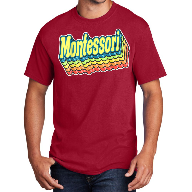 Montessori Retro Back To School Gift For Teachers Christmas Basic T-shirt | Artistshot