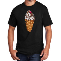 Bubble Waffle Ice Cream,egg Bubble Waffle Vanilla Ice Cream Basic T-shirt | Artistshot