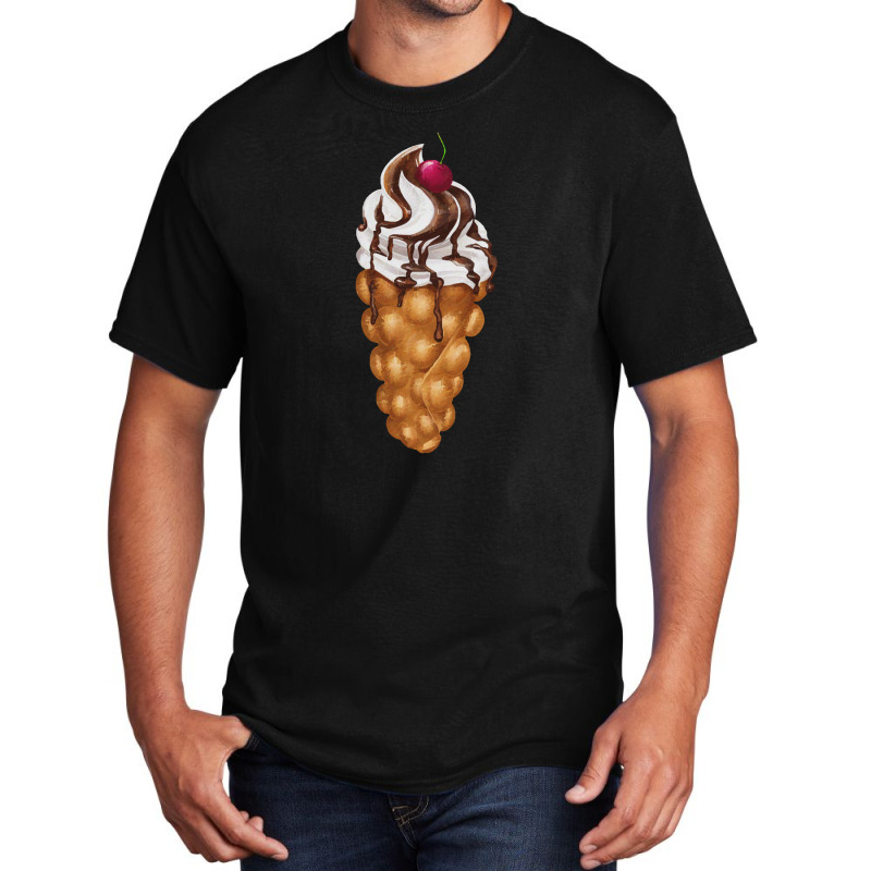 Bubble Waffle Ice Cream,egg Bubble Waffle Vanilla Ice Cream Basic T-shirt by tomjerrycrush39 | Artistshot