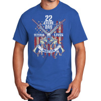 22 Every Day Veteran Lives Matter Usa American Flag Basic T-shirt | Artistshot