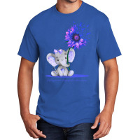 Hot Trend Osteogenesis Imperfecta Awareness Cute Elephant Sunflower Bl Basic T-shirt | Artistshot