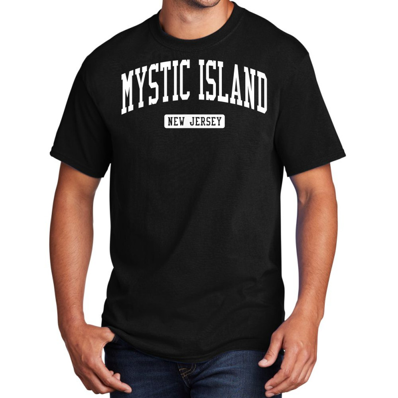 Mystic Island New Jersey Nj Vintage Athletic Sports Design T Shirt Basic T-shirt by araceliphexy | Artistshot