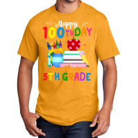 Happy 100th Day Of 5th Grade Teacher 100 Days Of School Boys Stars Basic T-shirt | Artistshot