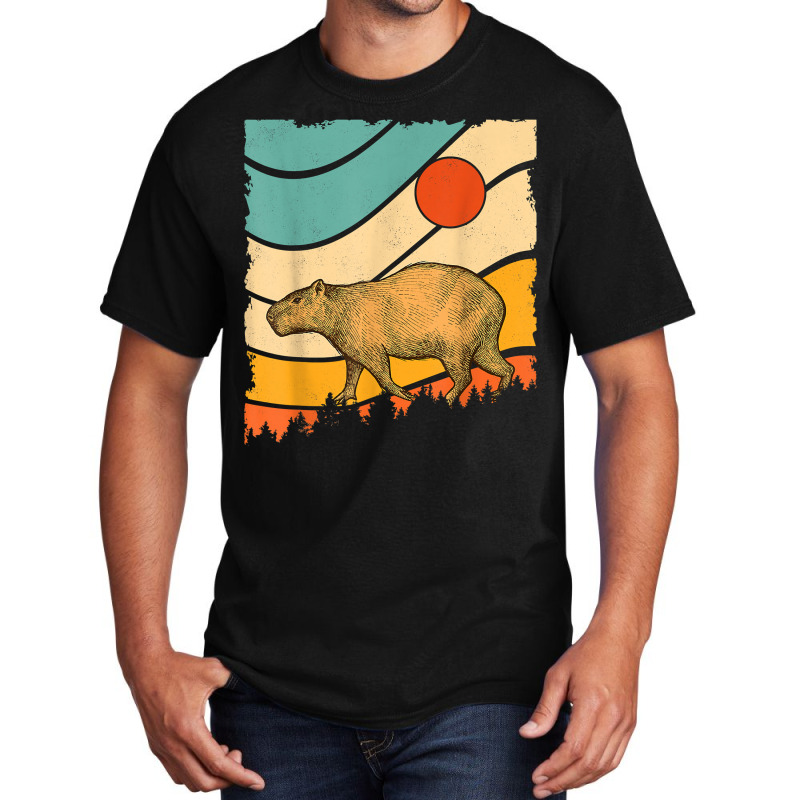 Vintage Retro Style Awesome Wild Giant Cavy Rodent Capybara T Shirt Basic T-shirt | Artistshot