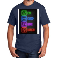 Eat Sleep Mine Repeat Blue Basic T-shirt | Artistshot