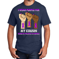 Silence Hand I Wear Purple For My Cousin Domestic Violence T Shirt Basic T-shirt | Artistshot