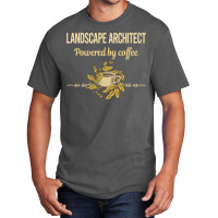 Powered By Coffee Landscape Architect Green Basic T-shirt | Artistshot