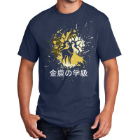 Golden Deer   Yellow Splatter Design   Japanese Aesthetic Basic T-shirt | Artistshot