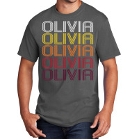 Olivia Retro Wordmark Pattern   Vintage Style T Shirt Basic T-shirt | Artistshot