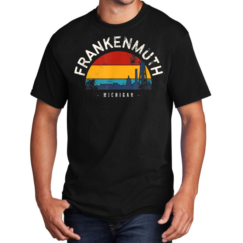 Retro Cityscape Frankenmuth Michigan T Shirt Basic T-shirt | Artistshot