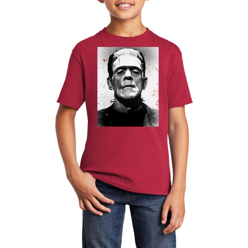 Classic Halloween Monster Poster Horror Movie Frankenstein Basic Youth T-shirt by DonnaSchennum1234 | Artistshot