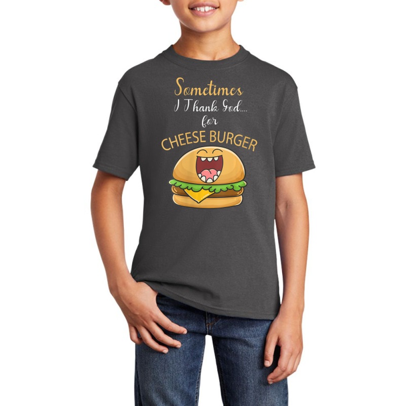 Womens Cheeseburger French Fry & Hamburger Lovers Food Thankful Vneck Basic Youth T-shirt by thanhtran | Artistshot