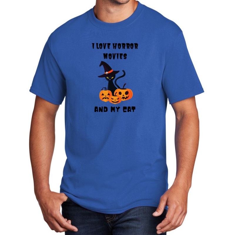 I Love Horror Movies And My Cat 7 Basic T-shirt | Artistshot