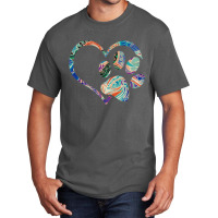 Pawprint Tie Dye Rainbow Inspired Dog Paw Print Gift Classic Basic T-shirt | Artistshot