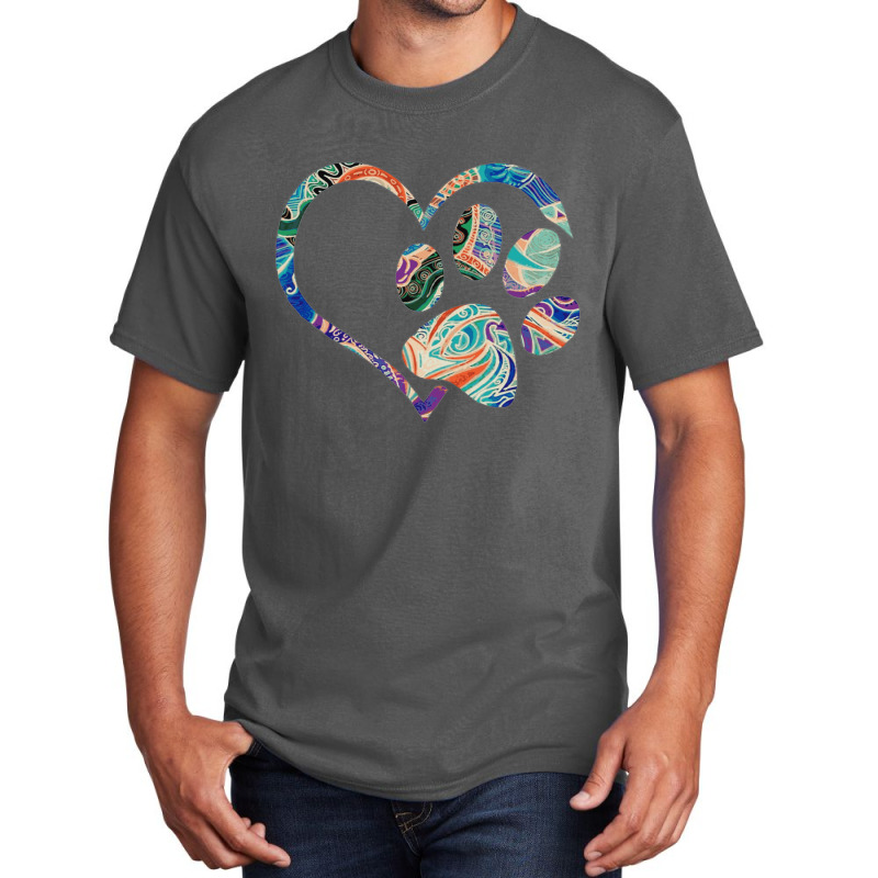 Pawprint Tie Dye Rainbow Inspired Dog Paw Print Gift Classic Basic T-shirt | Artistshot