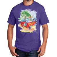 Beach Car Sunset Basic T-shirt | Artistshot