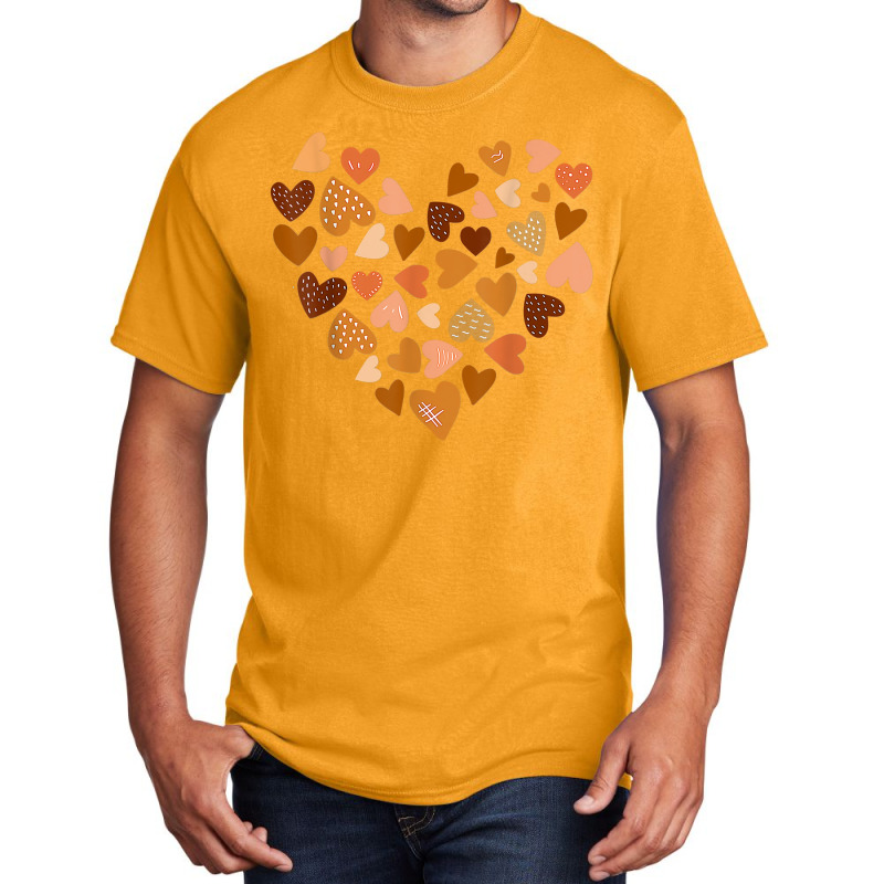 Diversity Heart Skin Tones Black Pride Melanin Kindness Gift T Shirt Basic T-shirt | Artistshot