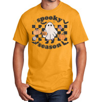 Retro Groovy Spooky Season Halloween Ghost Boo Fall Autumn Basic T-shirt | Artistshot