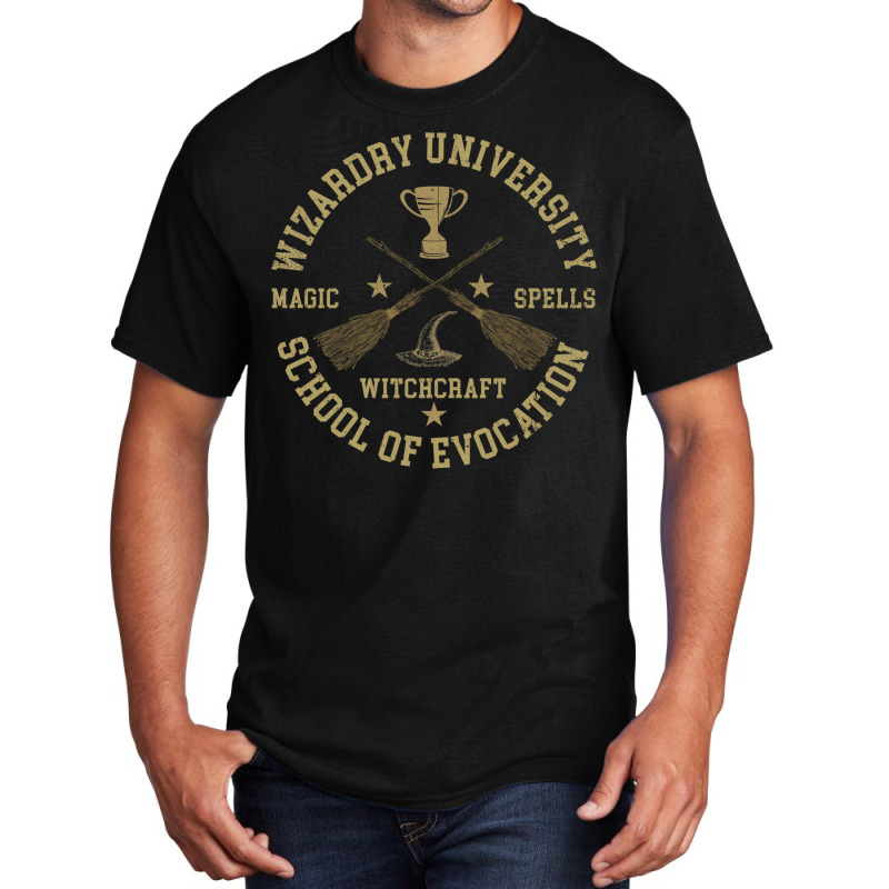 Wizardry University Basic T-shirt by glealcongerj | Artistshot