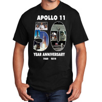 Apollo 11 50th Anniversary Of The Moon Landing In Pictures Space Basic T-shirt | Artistshot