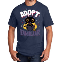 Adopt A Familiar   Creepy Cute Cartoon Witches Cat   Kawaii Kitten Basic T-shirt | Artistshot