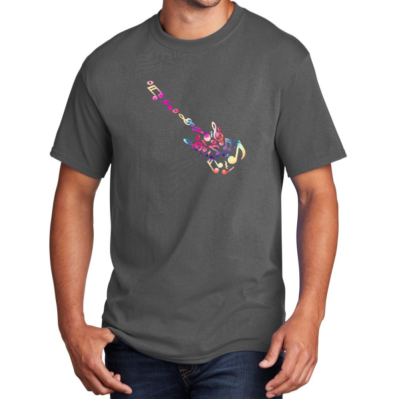 Music Note Guitar Basic T-shirt by AaronHalverson | Artistshot