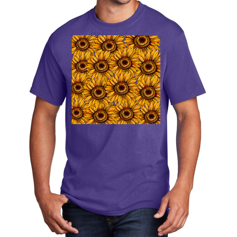 Sunflower Seamless Pattren Basic T-shirt | Artistshot