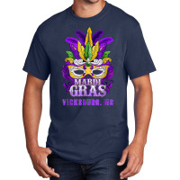 Mardi Gras Parade Vicksburg Mississippi Mask Feathers T Shirt Basic T-shirt | Artistshot