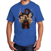 Samurai Japanese Samurai Warrior Vs Dragon Basic T-shirt | Artistshot