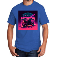 Motorcycle Retro Synthwave Basic T-shirt | Artistshot