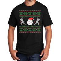 Baseball Ugly Christmas Sweater Funny Xmas Baseball Basic T-shirt | Artistshot