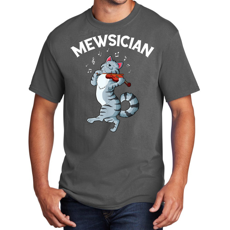 Mewsician Fiddle Cat Violin Musician Instrument T Shirt Basic T-shirt by pulsemh | Artistshot