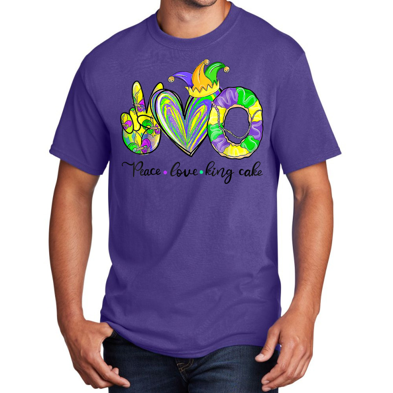 Peace Love King Cake Mardi Gras Tshirt Men Women Kids T Shirt Basic T-shirt | Artistshot