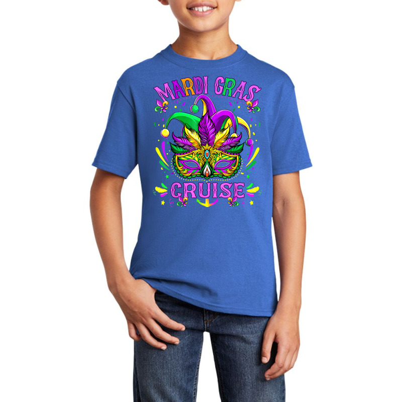 Mardi Gras Cruise Matching Parades Carnival Mask Festival T Shirt Basic Youth T-shirt by delredske | Artistshot