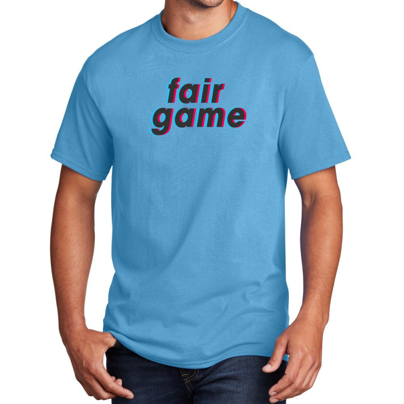 Fair Game Words Retro 3d Effect Basic T-shirt | Artistshot