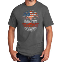 American Grown Indonesian Roots Tree Indonesia Flag Usa Basic T-shirt | Artistshot