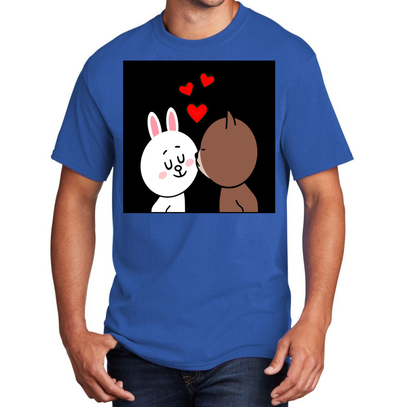 Brown Bear Cony Bunny Rabbit The Kiss Basic T-shirt | Artistshot