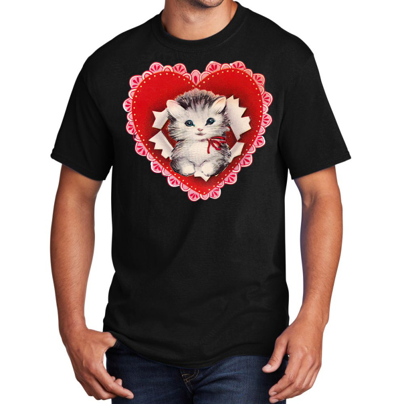 Kitten Coquette Red Valentine Basic T-shirt | Artistshot