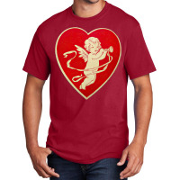 Red Heart Valentine Coquette Cherub Angel Basic T-shirt | Artistshot