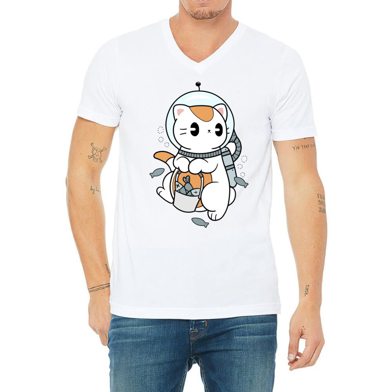 Cat Diver V-neck Tee | Artistshot