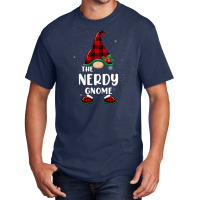 Nerdy Gnome Buffalo Plaid Matching Family Christmas Pajama Basic T-shirt | Artistshot