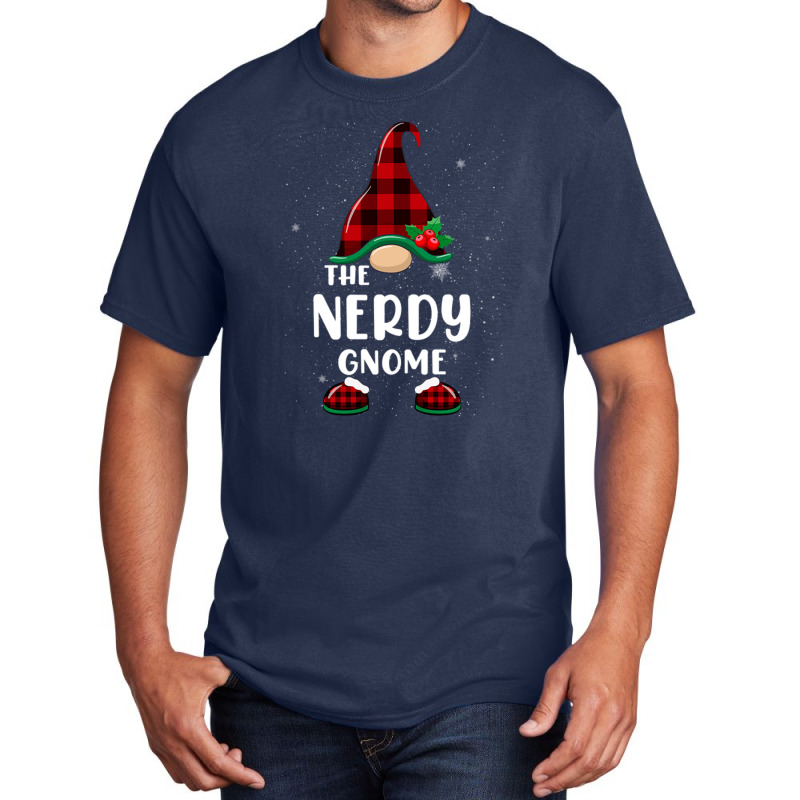 Nerdy Gnome Buffalo Plaid Matching Family Christmas Pajama Basic T-shirt | Artistshot