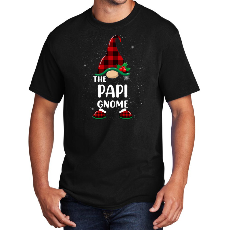 Papi Gnome Buffalo Plaid Matching Family Christmas Pajama Funny Gift Basic T-shirt | Artistshot