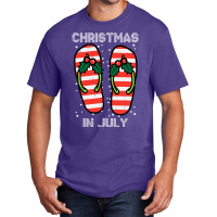 Mistletoe Flip Flops Christmas In Jully Summer Xmas Women Basic T-shirt | Artistshot