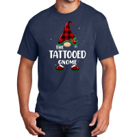 Tattooed Gnome Buffalo Plaid Matching Family Christmas Pajama Funny Gi Basic T-shirt | Artistshot