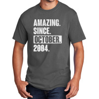 Amazing Since October 2004 Funny 18 Year Old 18th Birthday Basic T-shirt | Artistshot