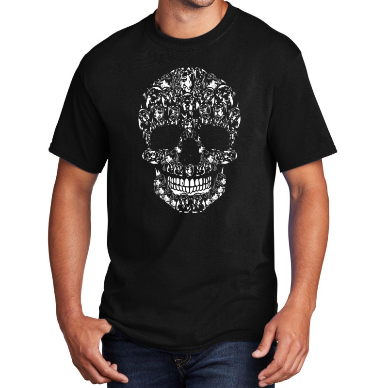 Funny Black And Tan Coonhound Dog Skull Halloween Costume Basic T-shirt by rabanaspenij | Artistshot